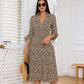 🎉 Sommerschlussverkauf 50% Rabatt 🛍️🏆Trendy Leopard Print V-Ausschnitt Kleid für Frauen mit lockerer Passform