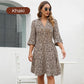 🎉 Sommerschlussverkauf 50% Rabatt 🛍️🏆Trendy Leopard Print V-Ausschnitt Kleid für Frauen mit lockerer Passform