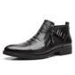 👞 Herren-Ankle-Boots aus Leder mit doppelseitigem Reißverschluss und spitzer Zehenpartie