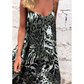 Leopardenmuster Spaghetti-Maxikleid