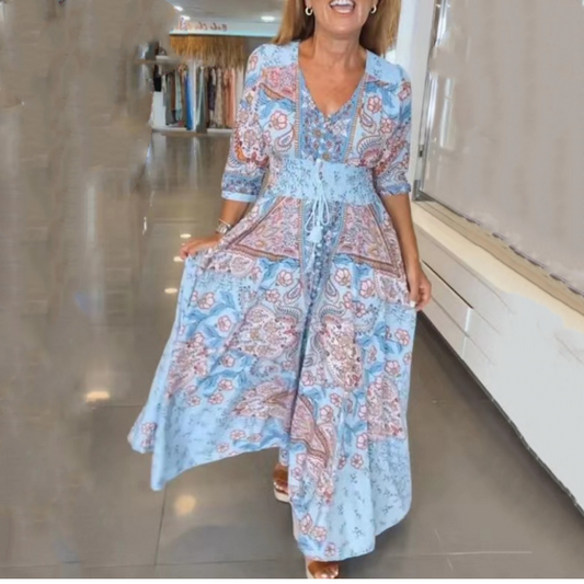 ⏳Begrenzte Zeit 50% Rabatt💥Elegantes langes Blumenkleid für Damen🌸