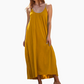 Langes, lockeres Spaghettiträgerkleid für Damen – schlicht und einfarbig