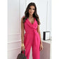 🌟Frauen ärmelloser V-Ausschnitt Solid Jumpsuit🕊️