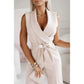 🌟Frauen ärmelloser V-Ausschnitt Solid Jumpsuit🕊️