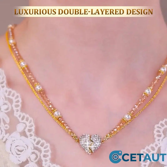 Magnetic Split Heart Matching Pendant Necklaces